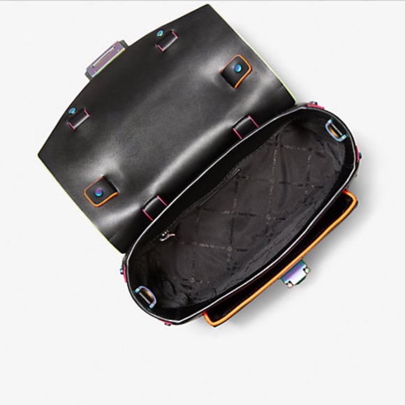 Manhattan Medium Contrast-Trim Leather Satchel - Picture 2 of 5